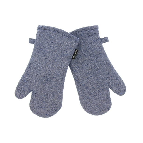 Chevron Bakeware Blue Cuisinart Oven Mitts 2pk Heat Resistant Oven Gloves to Protect Hands and Surfaces with Non-Slip Grip and Hanging Loop Ideal Set for Handling Hot Cookware